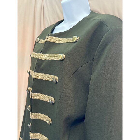 Soho New York & Company XL Blazer Olive Green Gold Buttons - Picture 2 of 5